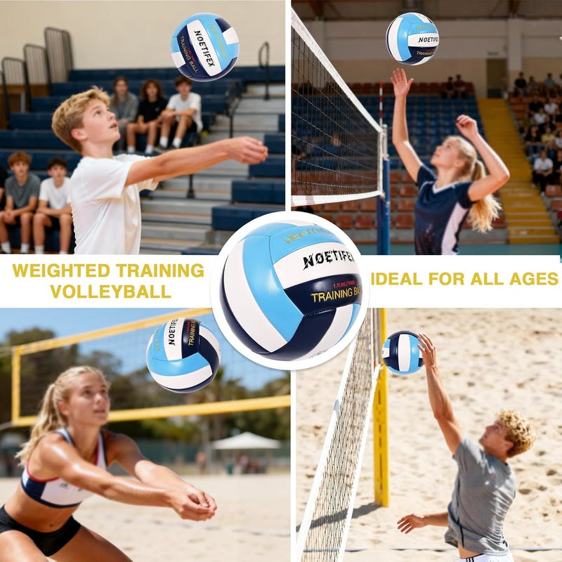 Noetifex 1.1LBS Heavy Weight Volleyball Size 5 Official Setter Training Volleyball for Adults, Durable PU Indoor Outdoor Volleyball Trainer, Spike & Passing Practice Ball for Skill Improvement - Image 4
